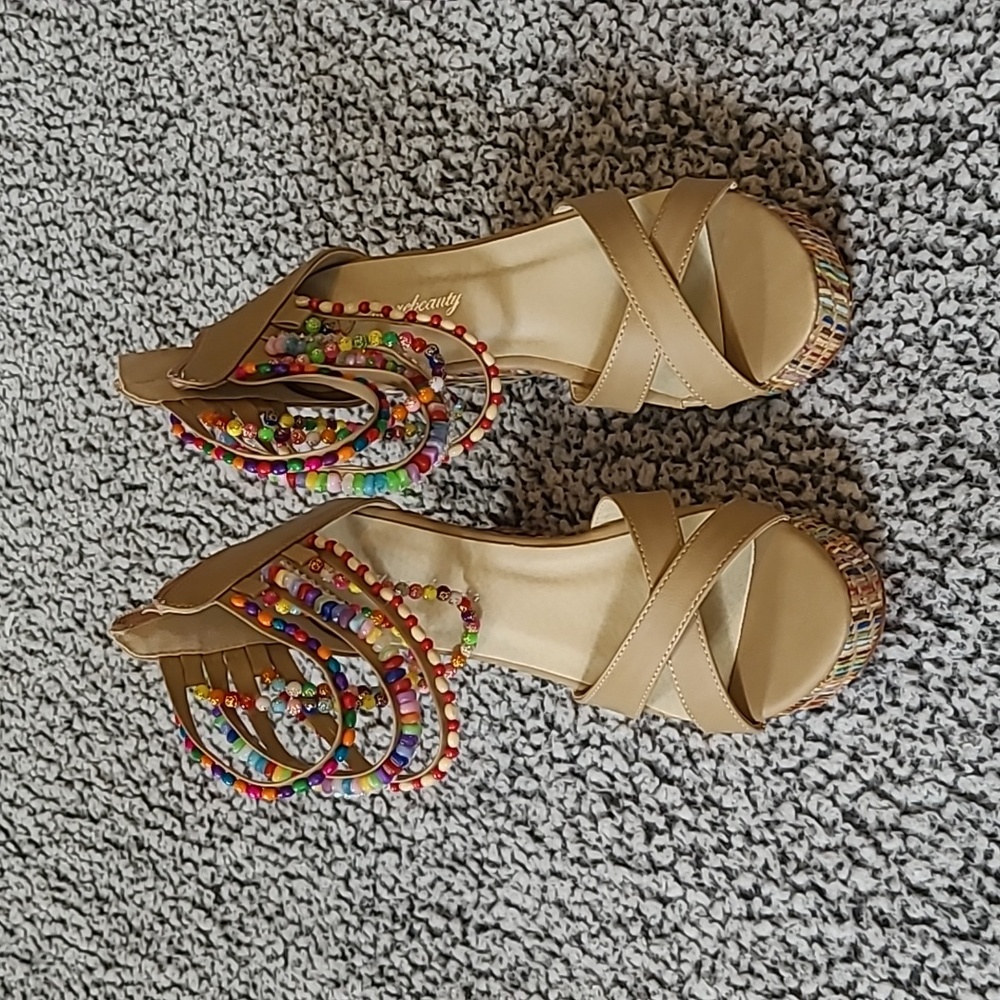 NWOT platform sandals